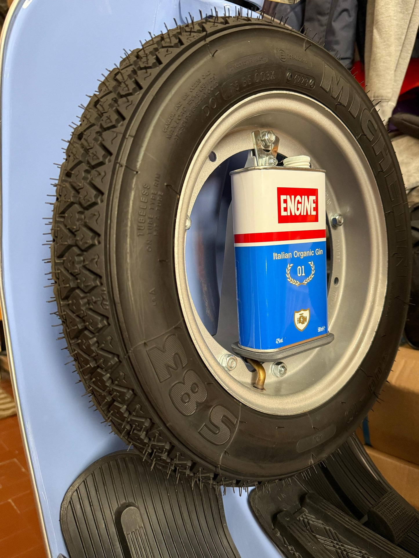 Porta Latta Olio Miscela per Vespa 50 Special - Per supporto non originale aftermarket