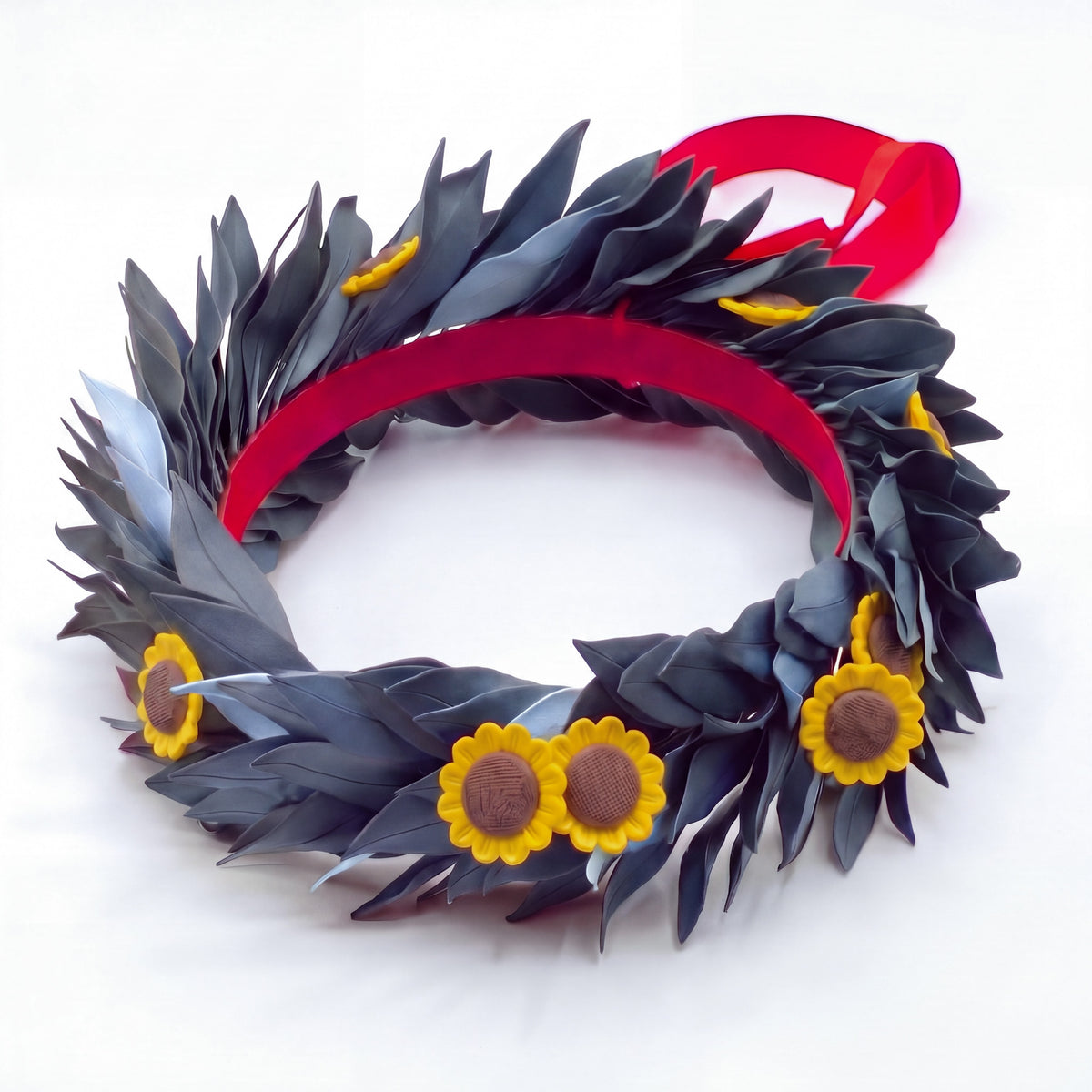 Blue Navy con foglie carta da zucchero / Girasoli