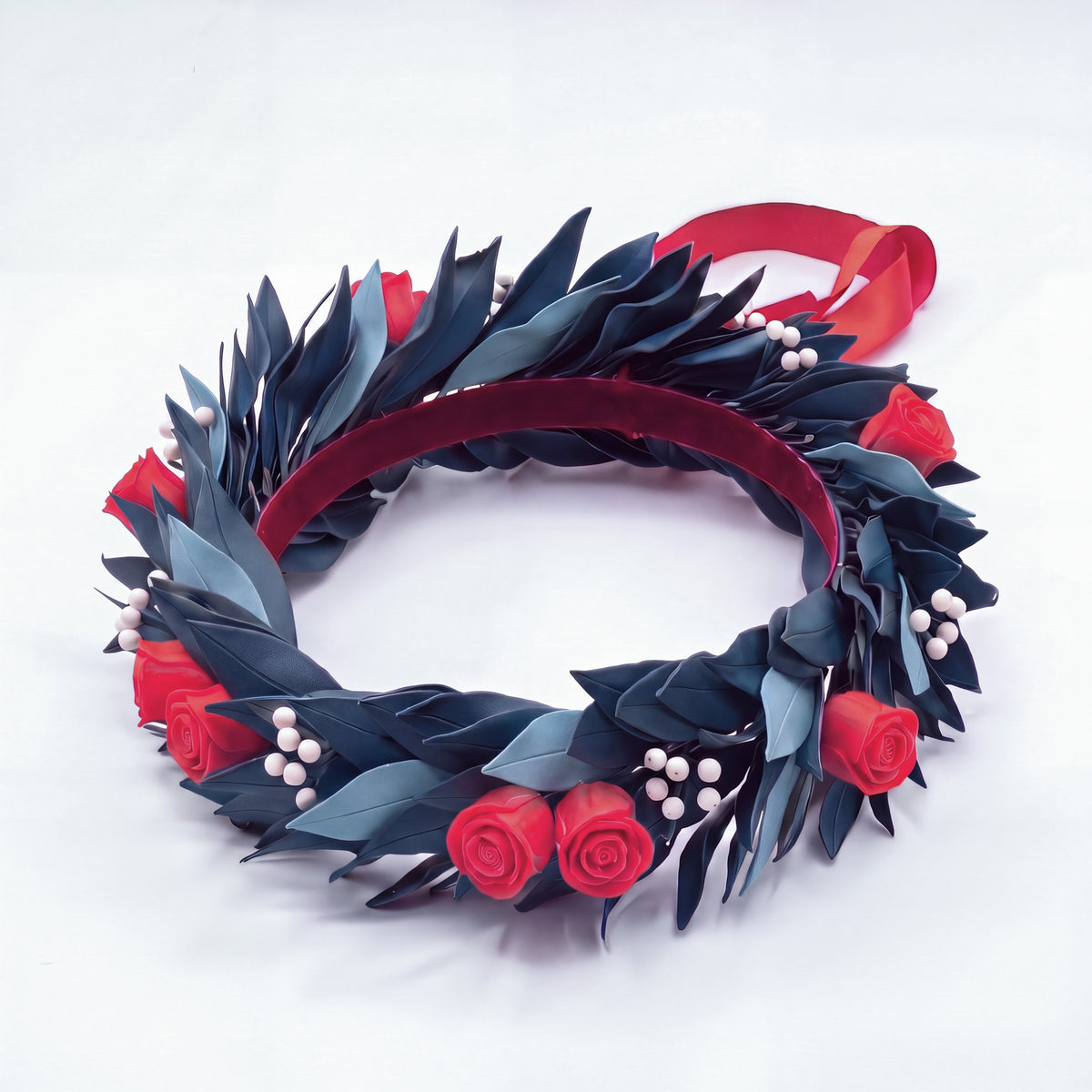 Blue Navy con foglie carta da zucchero / Rose + Nebbiolina