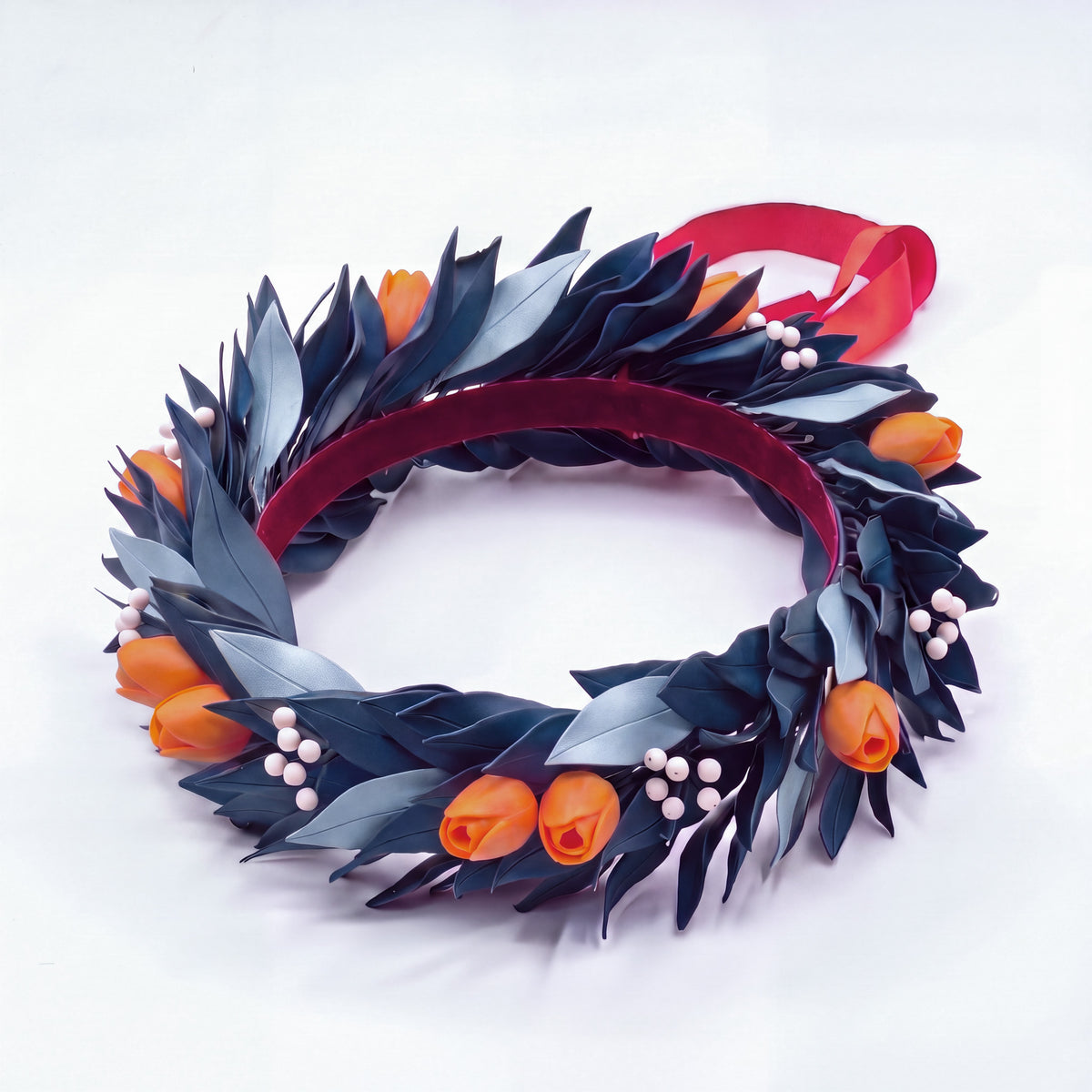 Blue Navy con foglie carta da zucchero / Tulipani + Nebbiolina