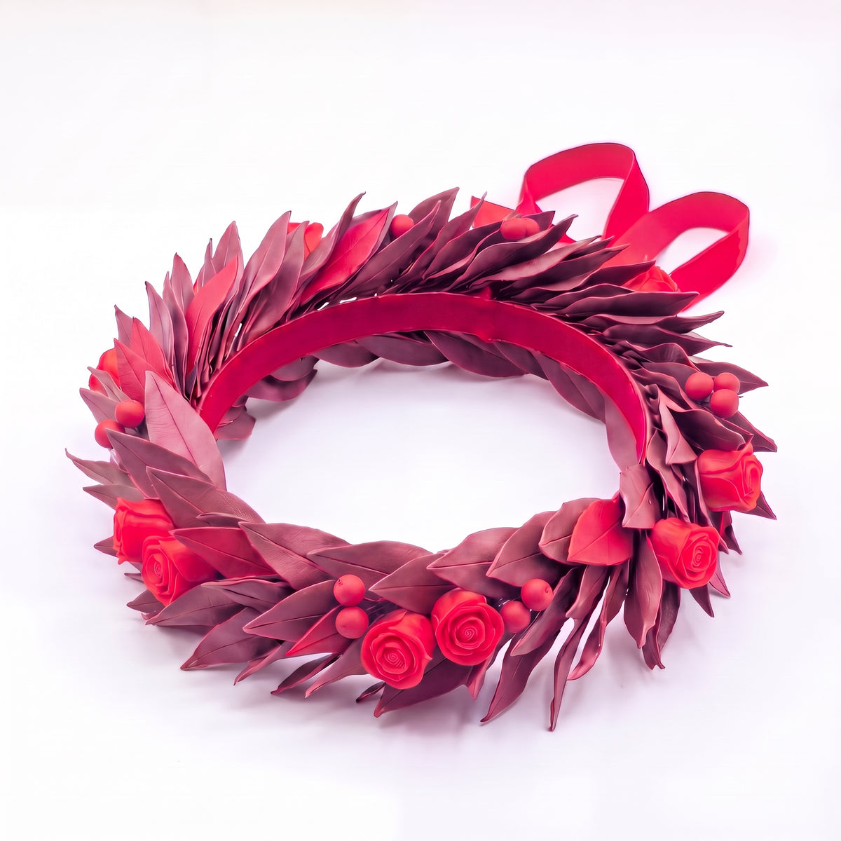 Bordeaux con foglie rosso / Rose + Bacche