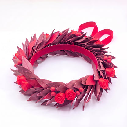 Bordeaux con foglie rosso / Rose + Bacche