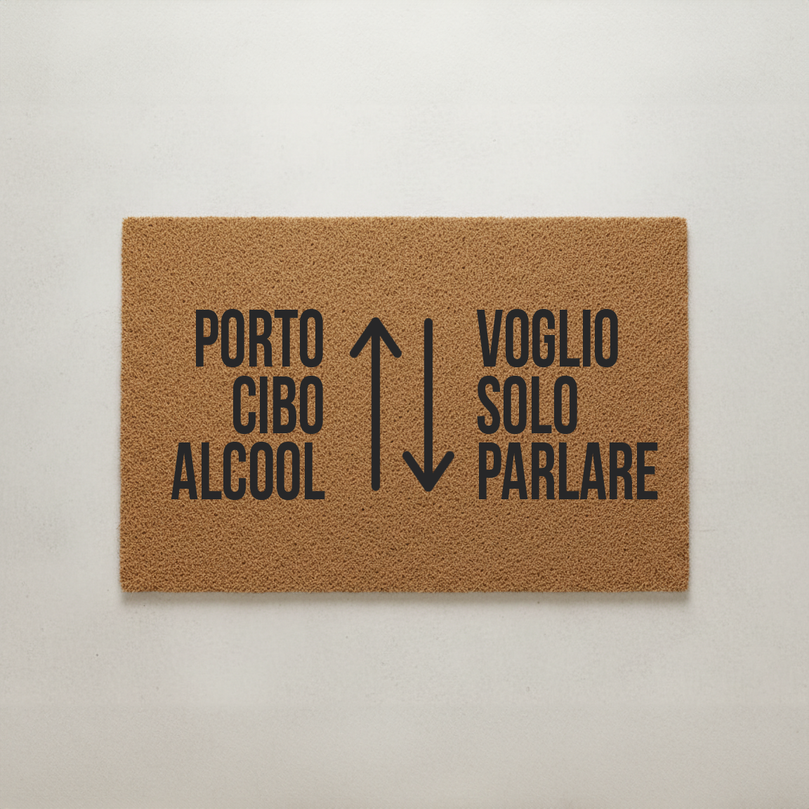 "Porto cibo e alcool ⬆ ⬇ Voglio solo parlare" - Zerbino della verità