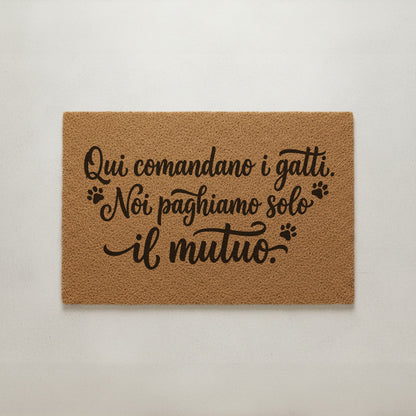 "Qui comandano i gatti. Noi paghiamo solo il mutuo." - Zerbino della verità