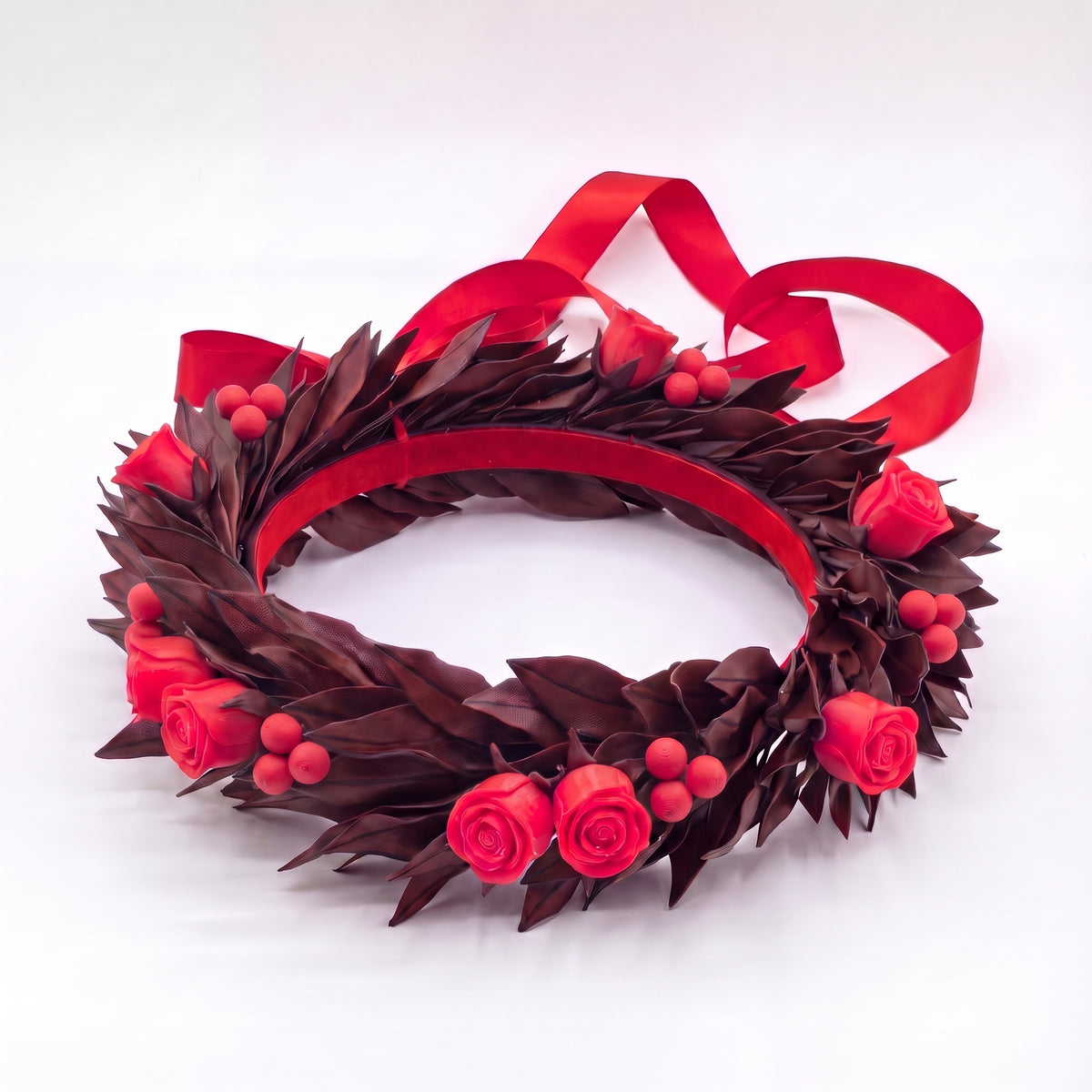 Nero sfumato rosso / Rose + Bacche