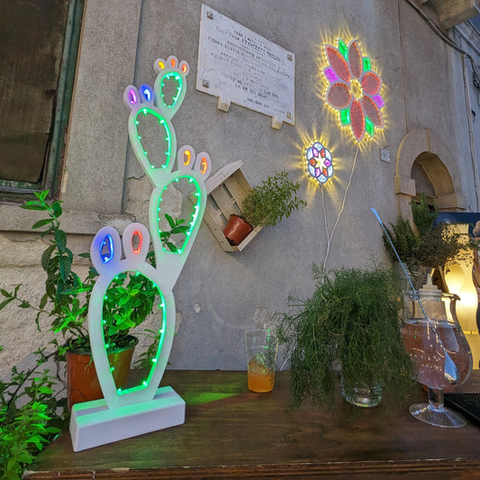 Pala di fico d’india, Luminaria, Luminarie Salentine, Puglia, Compostabile, Led, Stampa 3D, Illuminazione, I Luminari