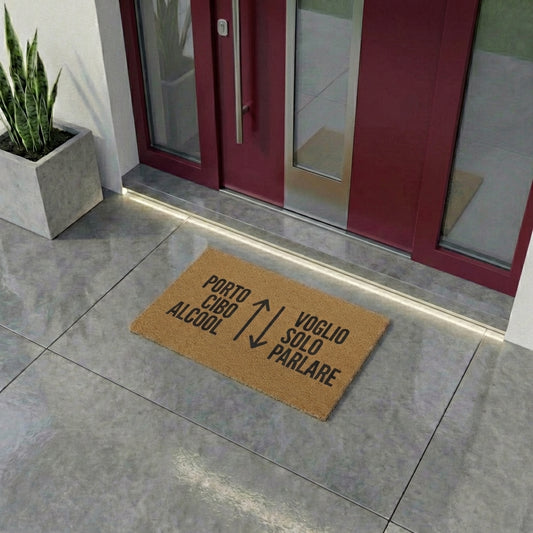 "Ich bringe Essen und Alkohol ⬆ ⬇ Ich will nur reden" - Fußmatte der Wahrheit