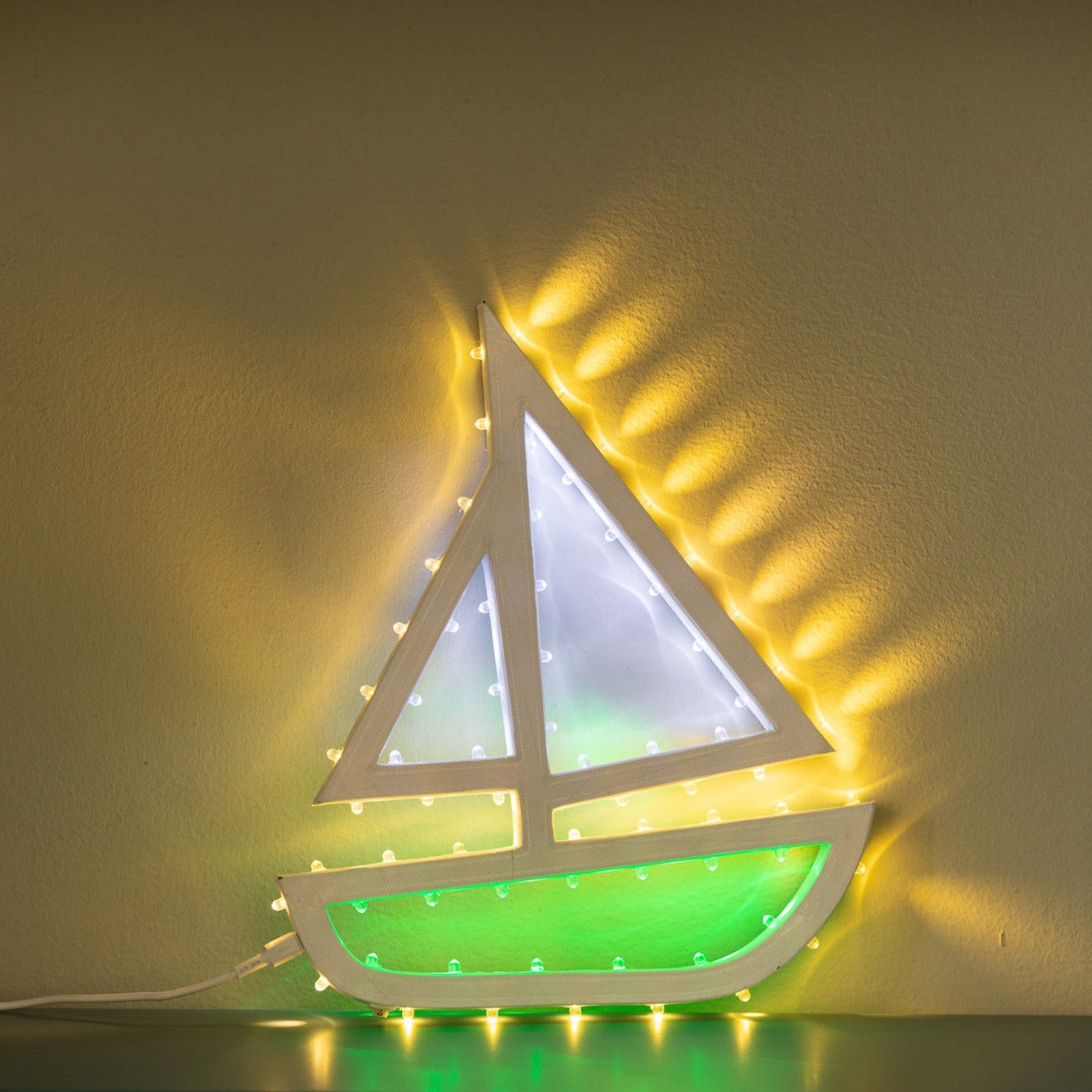 Barchetta, luminaria d'arredo, luminaria, luminaria eco, ecofriendly, stampa 3d