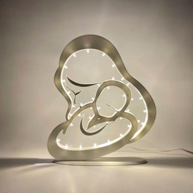 Mother, child, luminaria, Salento luminarie, Puglia, compostable, LED, 3D printing, lighting, I Luminari