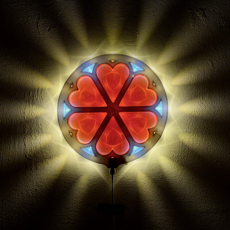 rosone piccolo, puglia, alto salento, brindisi, luminaria d'arredo, luminaria, salento, luminarie, luminarie salentine, stampa 3d, festa, luci, luci da notte, i luminari, materiale compostabile, eco, luminaria tradizionale
