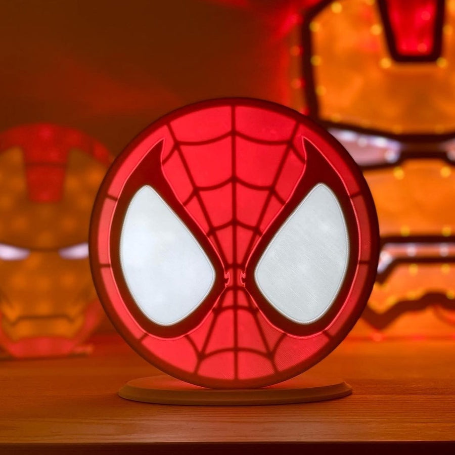 Spider-Man, color, Marvel, Avengers, decorative luminaria, Salento luminarie, 3D printing, festival lights, night light, I Luminari, compostable material, eco